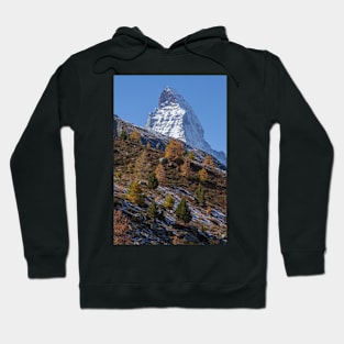 Matterhorn, autumn, trees, forest, Zermatt, Valais, Switzerland Hoodie